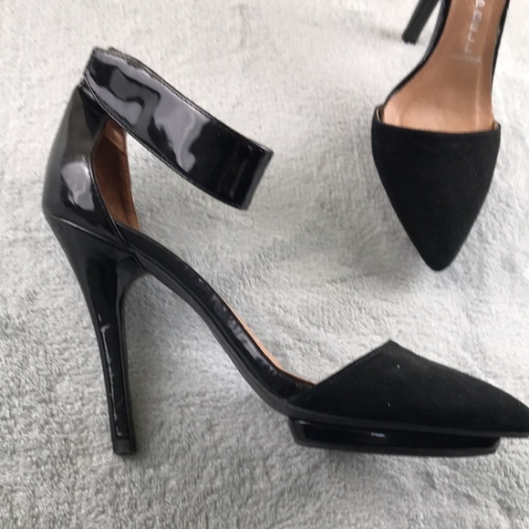 Jeffrey Campbell Black Suede & Leather Solitaire Heels Size 7 - Picture 2 of 13